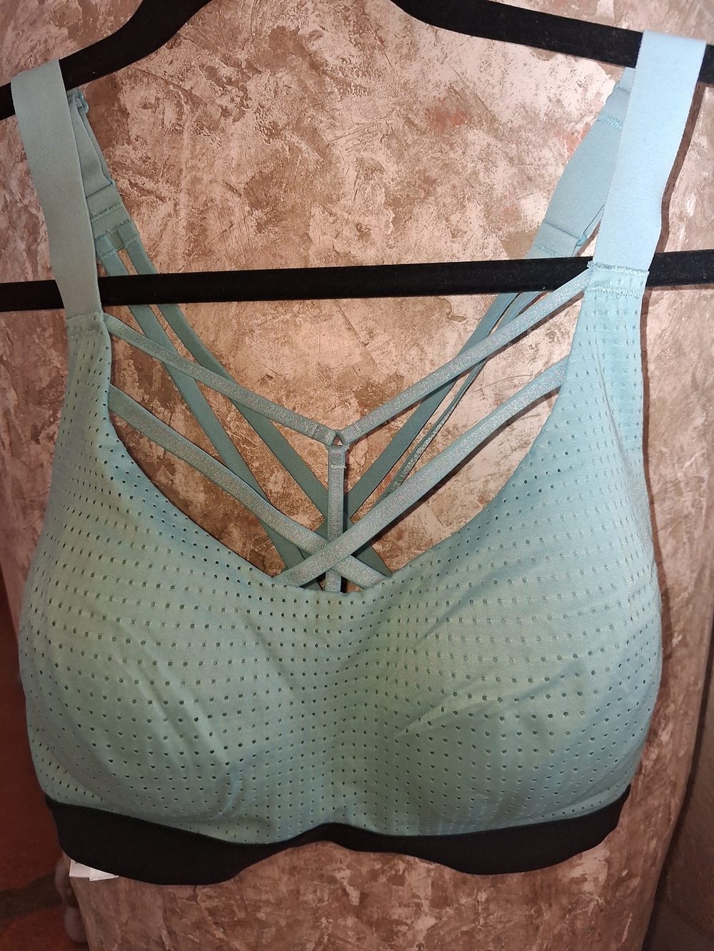 Strappy Wireless Sports Bra in Light Teal - Supportive Everyday Activewear